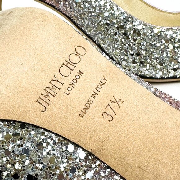 Jimmy Choo Pink and Silver Glitter Heels - Picture 8 of 12